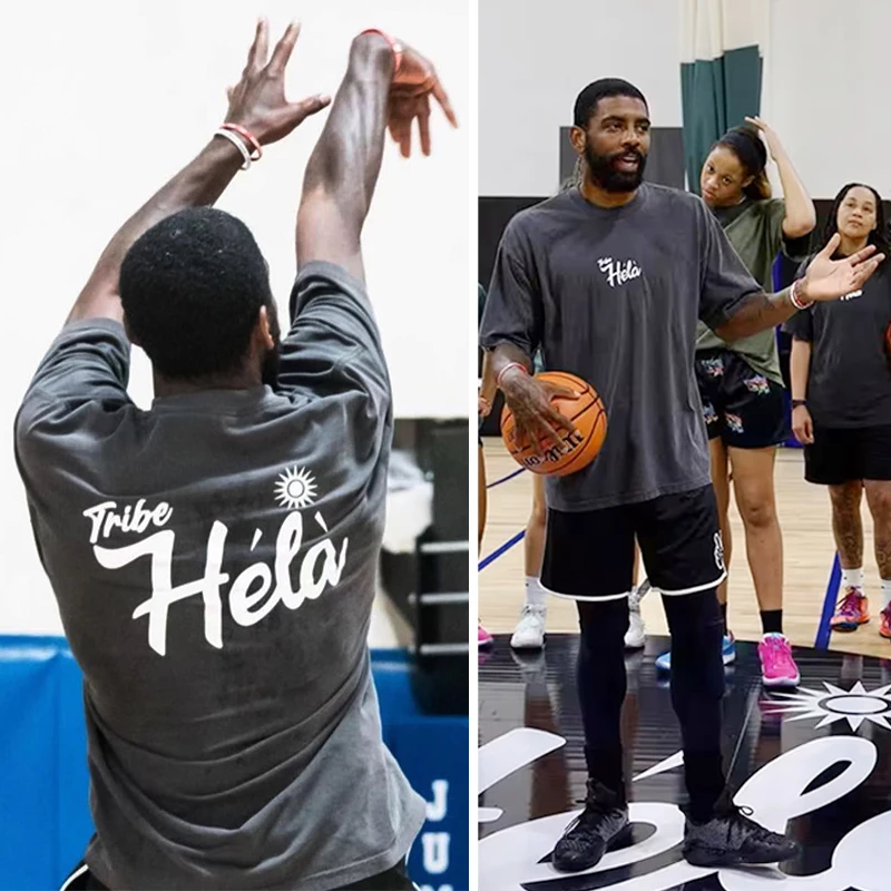 

Американская летняя футболка с короткими рукавами Irvin Hela, модная брендовая свободная баскетбольная футболка с круглым вырезом для стрельбы, спортивная тренировочная футболка