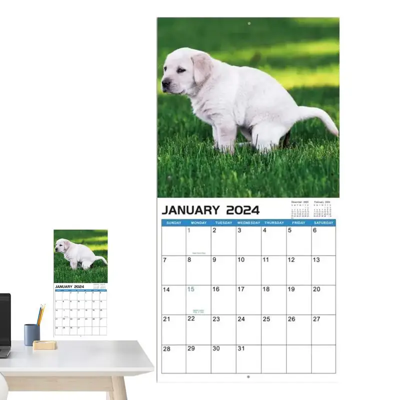 

Crapping Dog Calendar Dog Nature Calls Monthly Calendar Funny Wall Art Gag Humor Gift Prank Calendar January 2024 From December