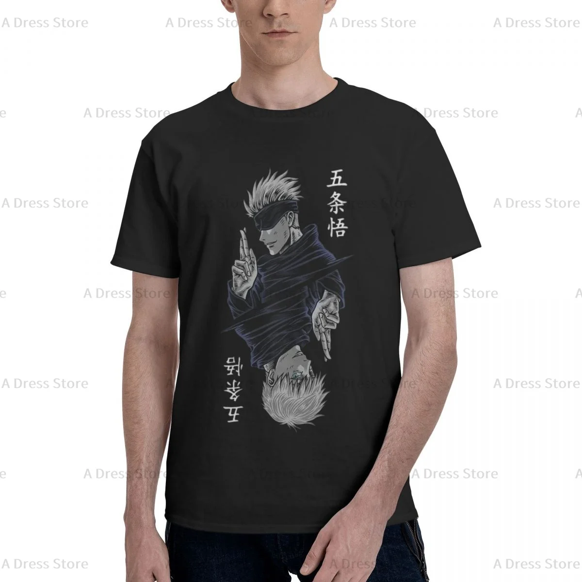 Kaimmer-T-shirt à col rond pour homme, imprimé Satoru Gojo, manches courtes, cadeau toute l'année