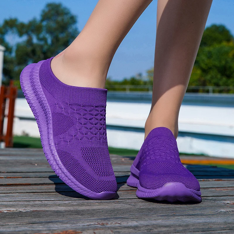 

Женские кроссовки-слипоны, сетчатые сандалии, модные спортивные кроссовки для бега, летние комфортные прогулочные туфли 2026, туфли с ремешком на пятке, женская обувь