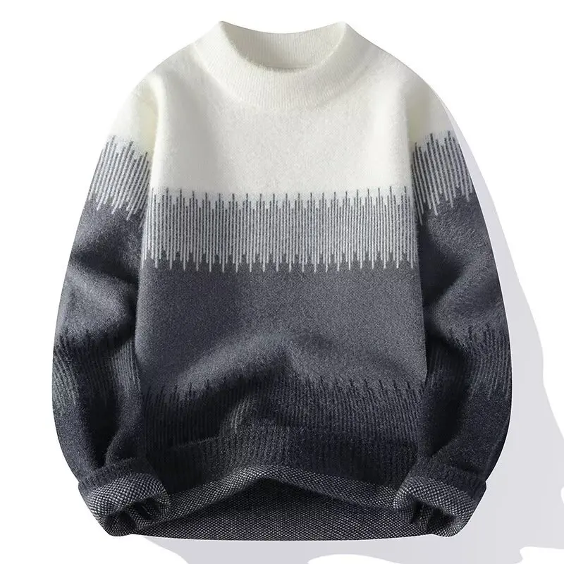 

2025 мужской и женский плюшевый свитер, пуловеры, корейский зимний теплый повседневный свитер с круглым вырезом, высокое качество, крутой топ, модная мужская одежда