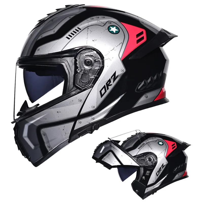 

Dual Visor Full Face Helmet Flip Up Motorcycle Helmets Men Women Double Lens Modular Riding Helm Cascos Para Motos DOT Approved