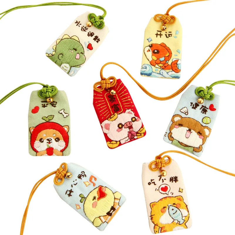 Omamori Cross Stitch talizman ochronny Diy haft robótki szwy Imagic śliczne Organizer akcesoria etui rękodzieło