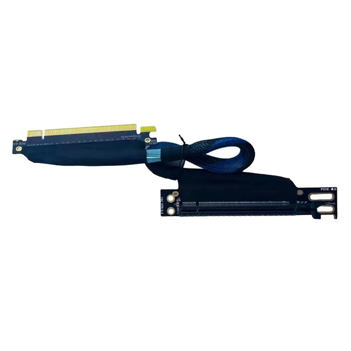 

AAAE PCIE 4.0 X16 GPU Server Graphics Card Extension Cable Woven Mesh Cable Bundle Right Out GEN4 Extension Cable,30cm