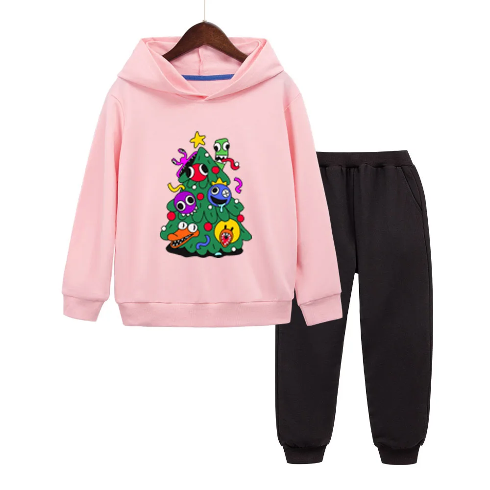 Children Hoodies Sets Cartoon Rainbow Friends Boy Hoodie+Pant 2pcs Pullover Sweatshirts Autumn Long Sleeve Baby boy clothes