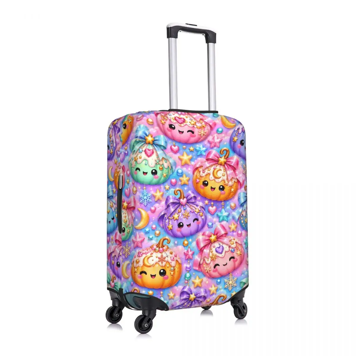 Kawaii Halloween Pumpkin Suitcase Cover Vacation Fun Luggage Accesories Cruise Trip Protector
