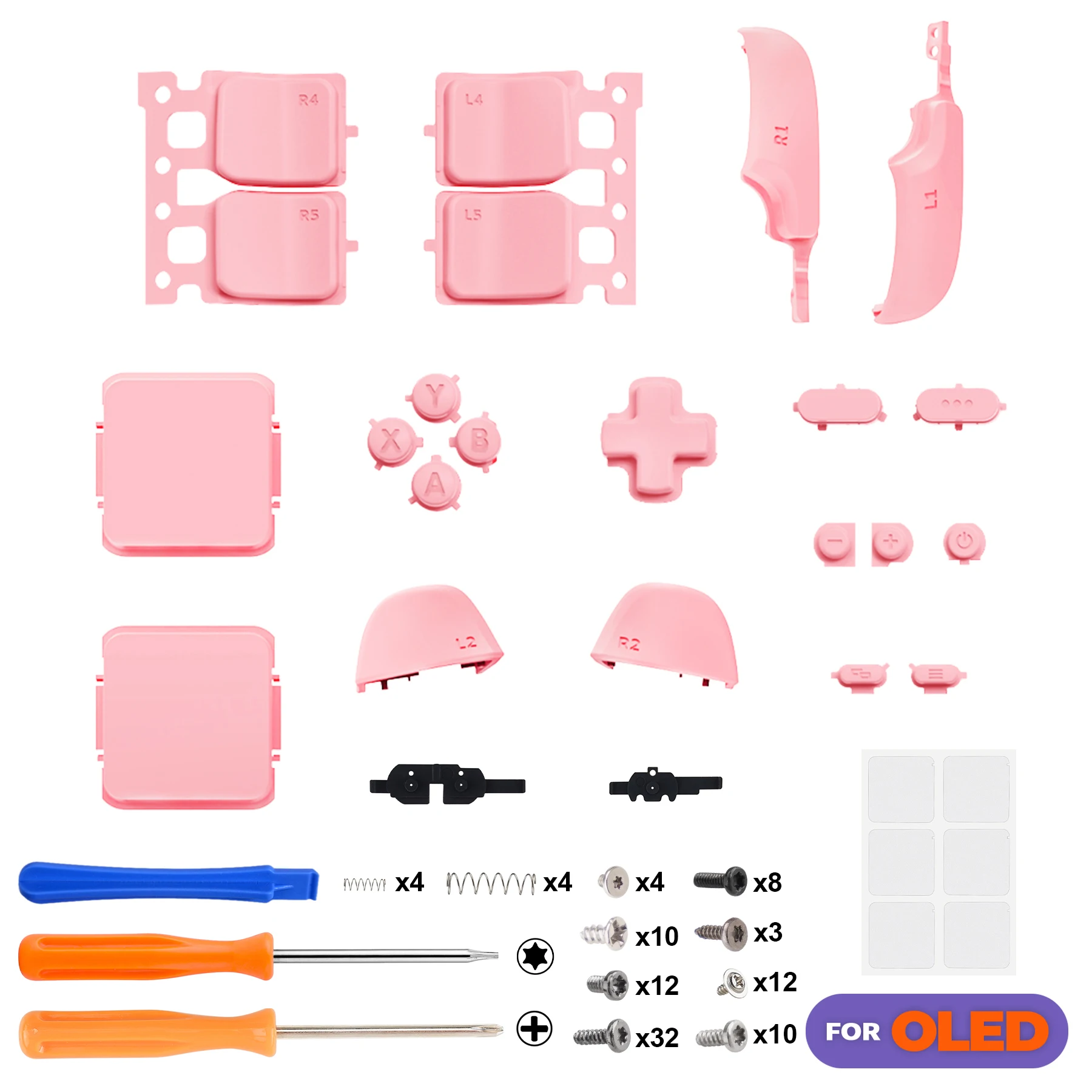 

eXtremeRate Replacement Full Set Buttons for Steam Deck OLED - Pale Red