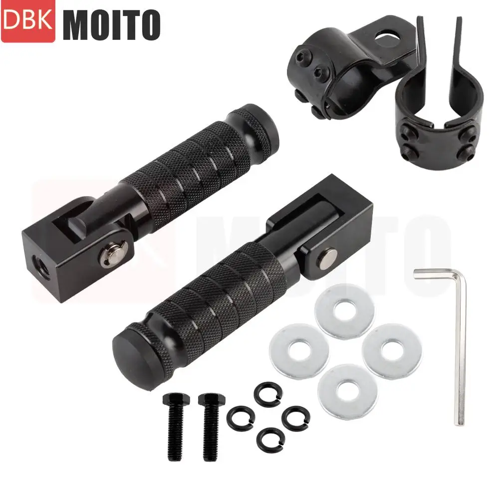 Universal Motorcycle Folding Footrests Passenger Footrest Pedal Rear Foot Pegs Set For CRF1100L CRF1000L ADV CB200X CB150X