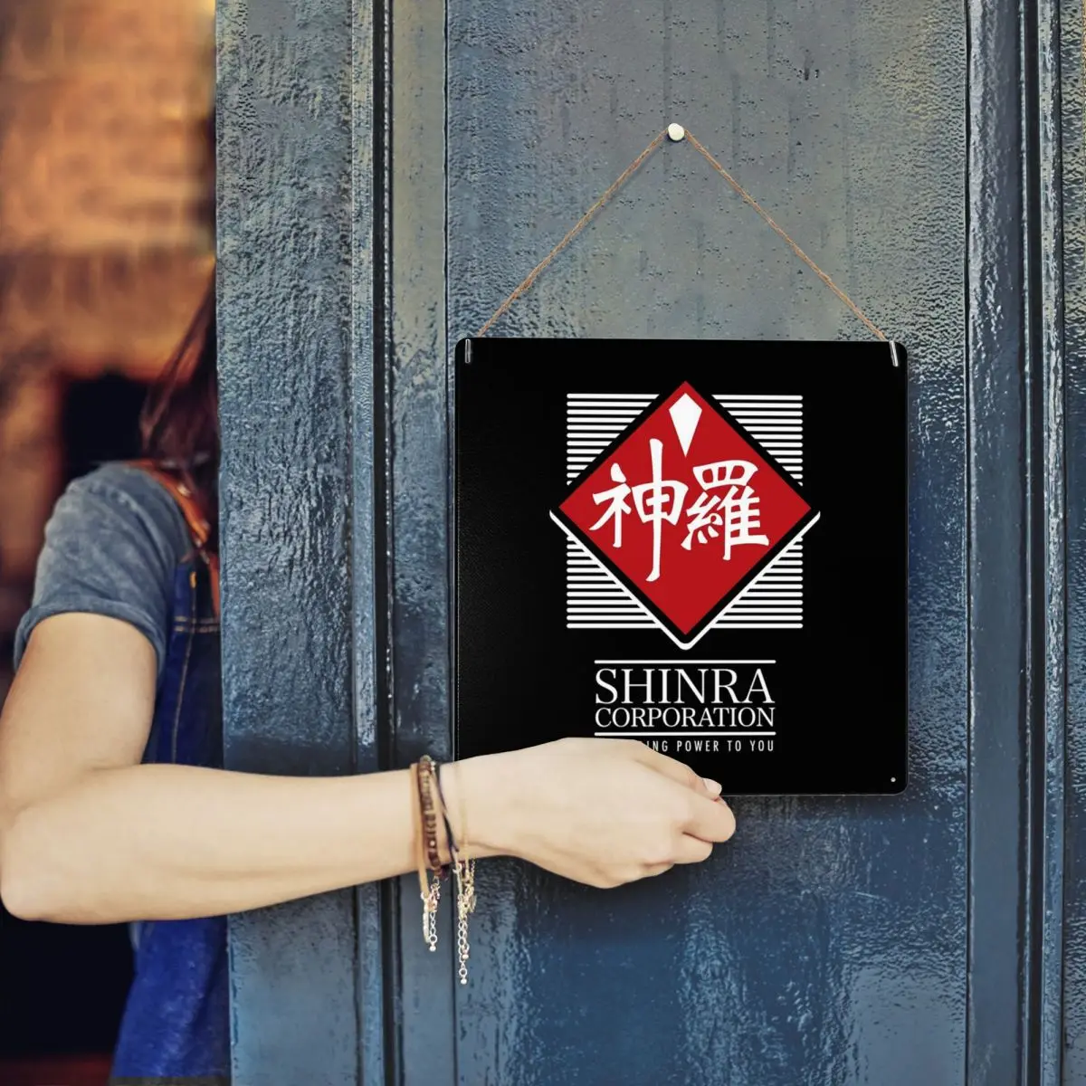 فاينل فانتسي السابع شينرا FF7 معدن القصدير تسجيل المنزل الفن الجدار الديكور القصدير اللوحة للحانات مقهى نوادي غرفة لوحة حديدية #5