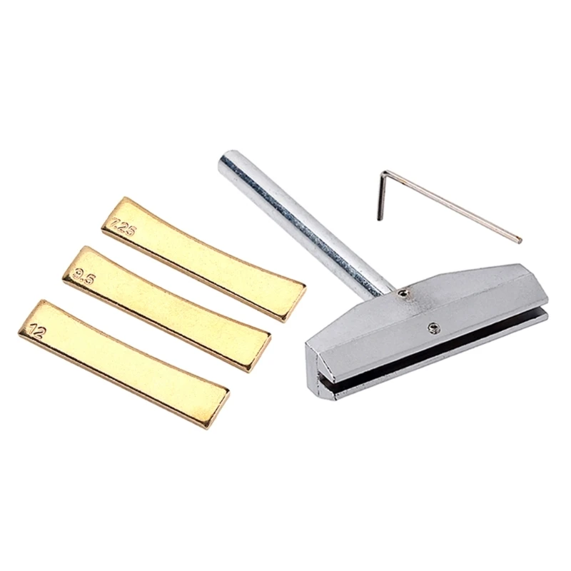 

Guitar Bass Fingerboard Fret Press Caul & Brass Radian Fret Inserts with Wrench Luthiers Tool Fingerboard Pressing Tool