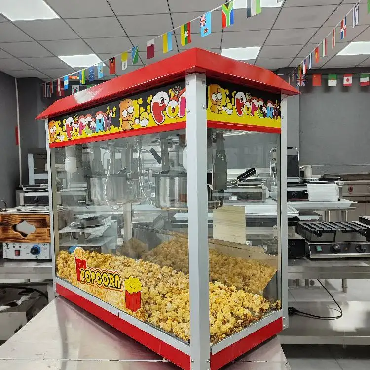 2024 Commercial Electric Popcorn Machine Industrial Caramel Double Pot Popcorn Machine