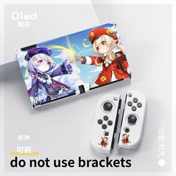 Genshin Impact Klee Switch Accessories For Funda Switch OLED Case Switch Base Stand Switch Game Boxes JoyCon Controller Cover