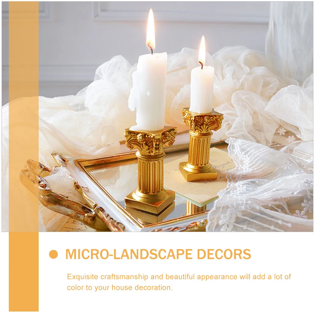 

3pcs Resin Statues Roman Column Holders Vintage Home Decor Desktop Decoration For Party Supplies Micro-Landscape