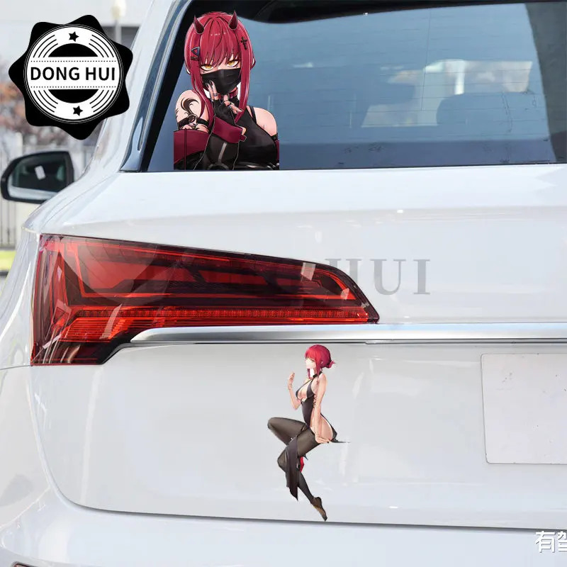 Sexy Anime Girl Decals Chainsaw Man Sticker Makima Motorcycle Off Road Vehicle Helmet Laptop Refrigerator PVC Waterproof