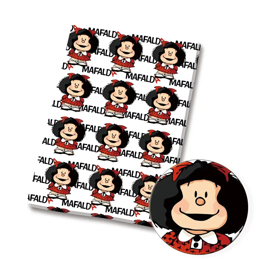Mafalda tkanina Cartoon140*50cm ręcznie szycie Patchwork pikowanie sukienka dla dzieci prześcieradło domowe tkanina z nadrukiem tkanina do szycia