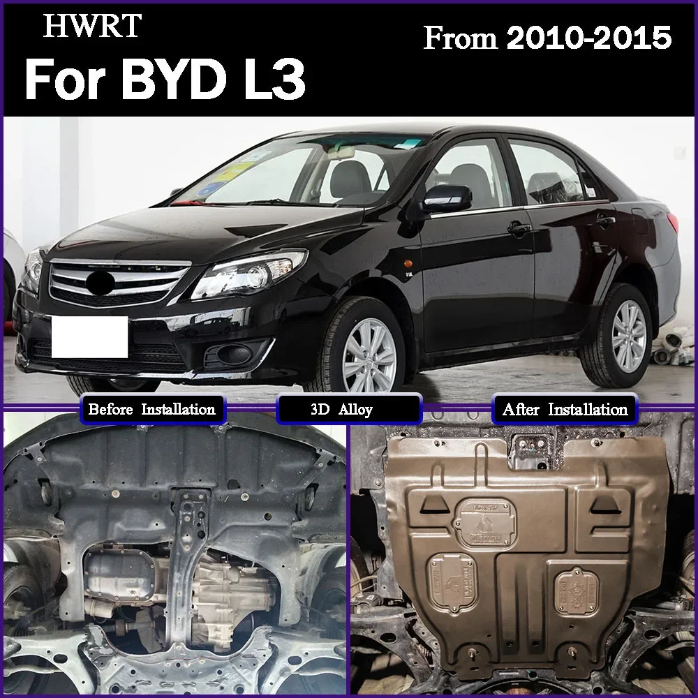 For BYD L3 2010-2015 1.5L 1.8L Car Accessories Black Under Engine Guard Mudguard Board Splash Shield Mud Fender Plate Panel