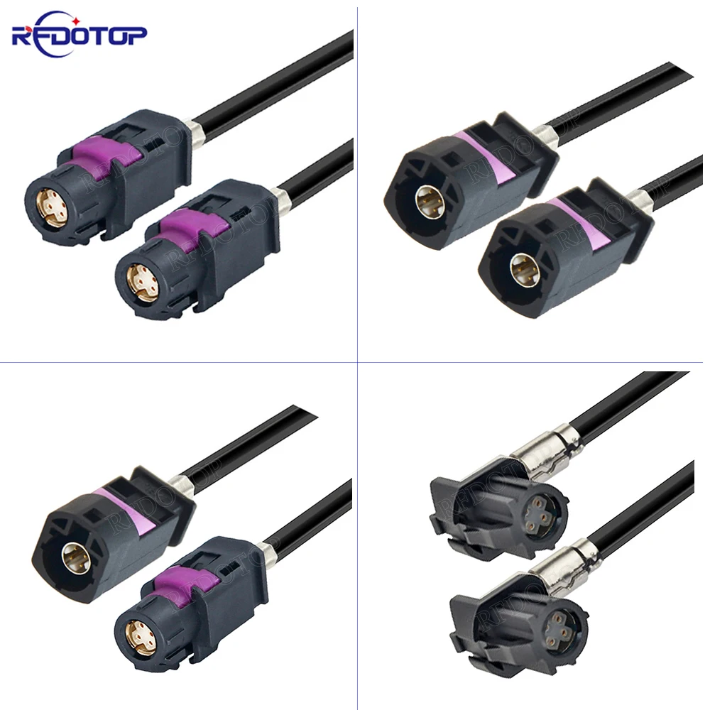 

4-Core HSD LVDS Cable Black Code A Male to Female 4 Pin Connector for Auto Car Combox USB Video Instrument Bridge Wiring