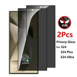2Pcs Anti Spy Privacy Tempered Glass for Samsung Galaxy S24 Ultra S24+ Plus Screen Protector Protective Film Glass Full Cover