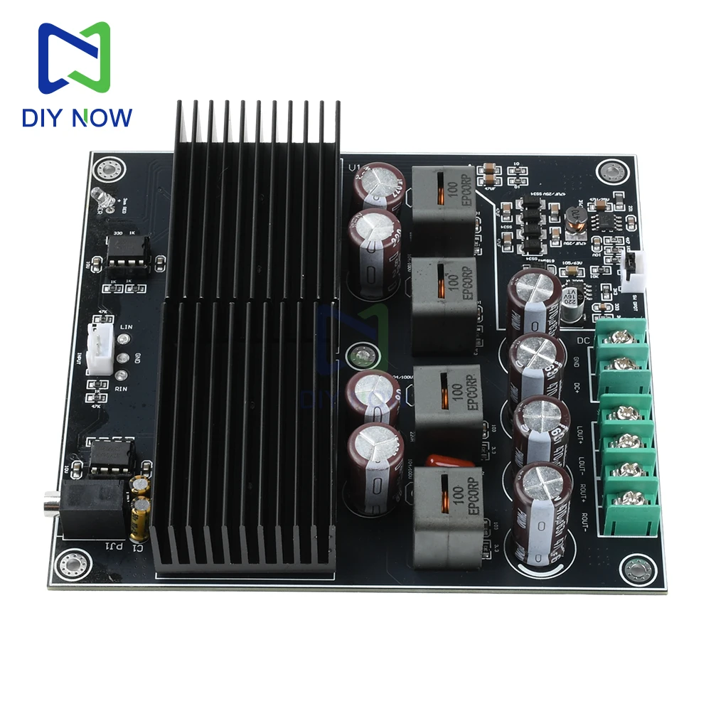 600W+600W Stereo Dual-Channel Power Amplifier Board DC 19-50V HIFI Dual-Core TPA3255 Amplifier Module