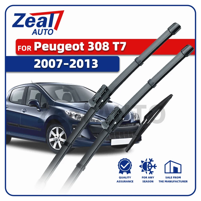 LHD Vorne Hinten Wischerblätter Für Peugeot 308 I MK1 T7 2007-2013 Fenster Windschutzscheibe 28 "26" 12 "Zubehör 2008 2009 2010 2011 2012