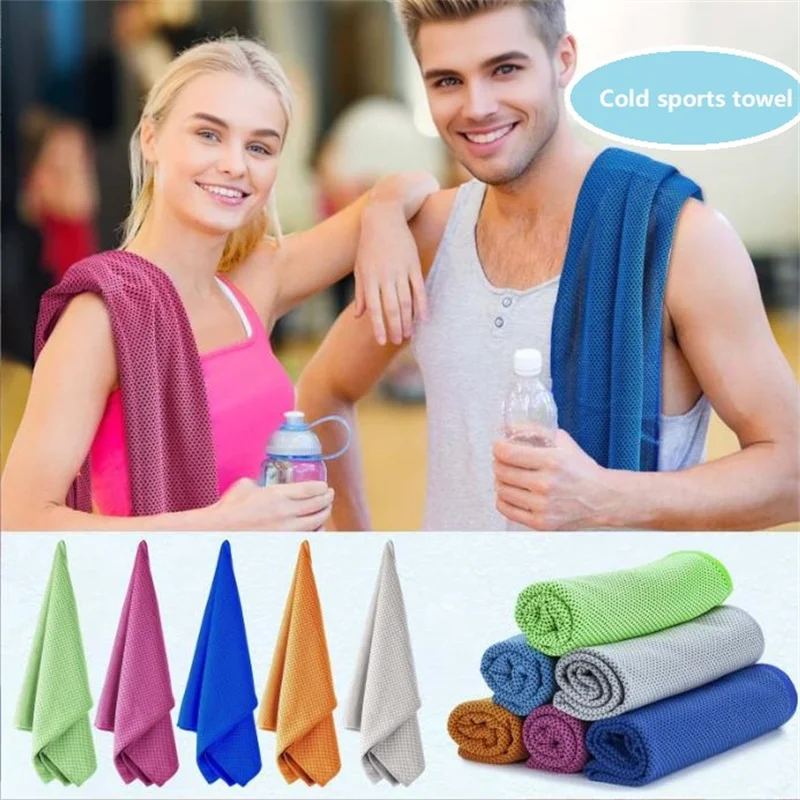 1-100 pçs toalha esportiva com mini conjunto de gel de silicone portátil toalha fria fitness esporte ginásio correndo ao ar livre secagem rápida toalha fria