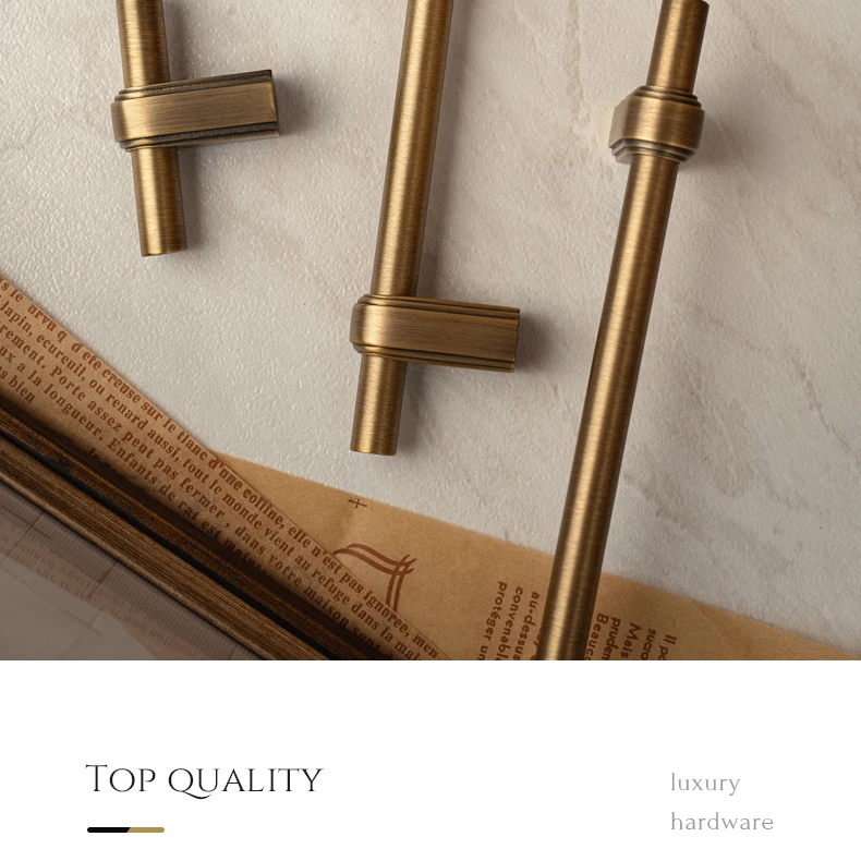 Antique brushed brass wardrobe pull and cabinet knob — supplier illustration 4