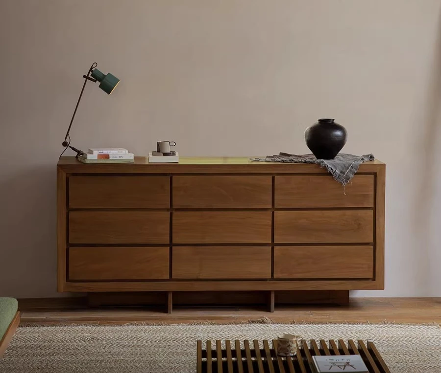 

Шкаф для спальни с выдвижным ящиком, шкаф для хранения в стиле ретро из цельного дерева