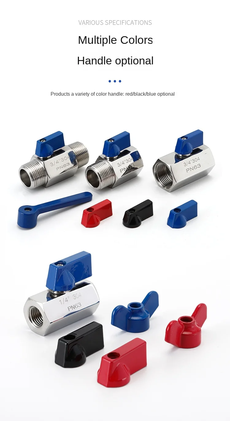Detalle 1 de Electroválvula 304 Stainless Steel Mini Ball Valve - Flow, Water, Oil, Gas Regulation and Control Switch Gas y combustible