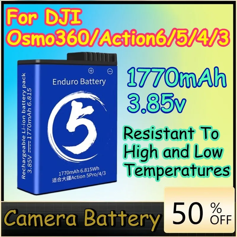 

1770mAh 3.85v Replacement Battery for DJI Osmo360/Action6/5/4/3 Resistant To High and Low Temperatures Camera Battery