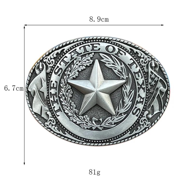 Texas five-pointed belt buckle Western style