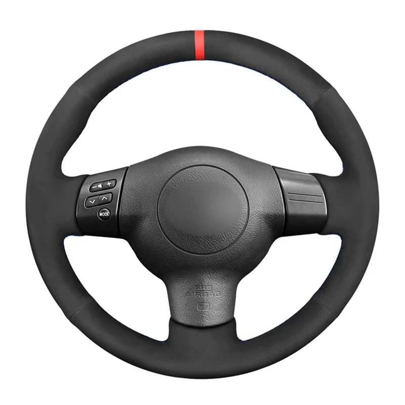 Non-Slip Blakc Suede Leather Braid Car Steering Wheel Cover For Toyota Corolla RAV4 Caldina Wish Scion tC xA xB 2003-2009