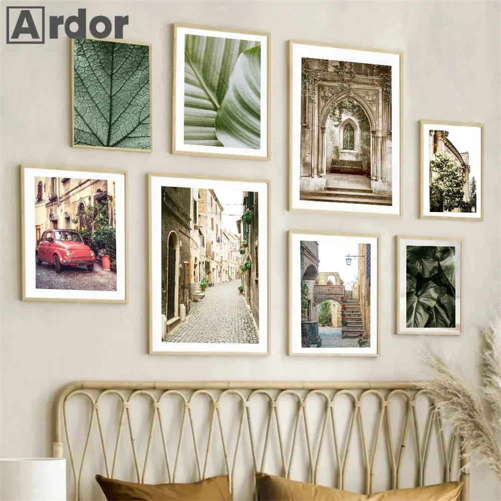 Italy Tuscany Bellagio Town Posters Mediterranean Rural Art Canvas Painting Nordic Print Wall Pictures Living Room Home Decor