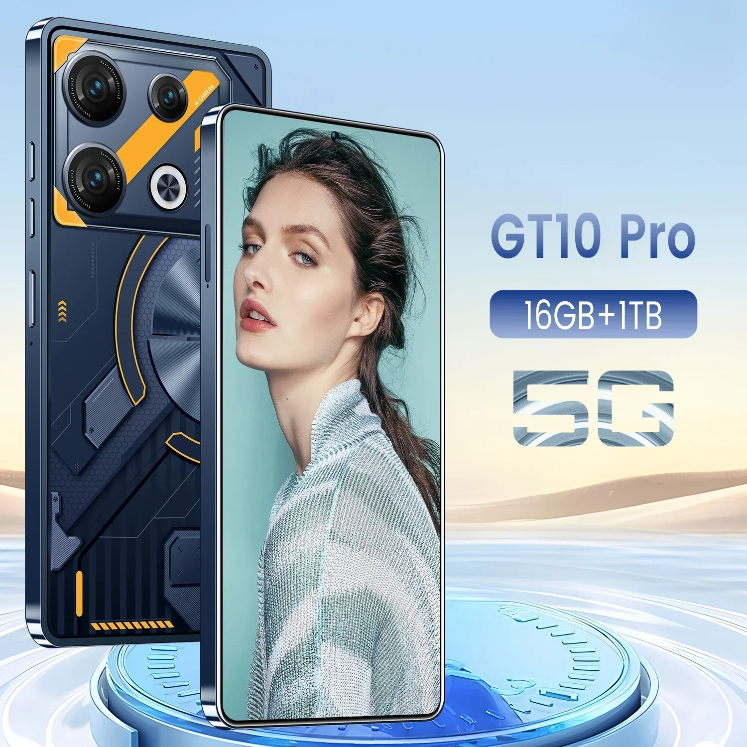 GT10 Pro Android 13\7.3 Inch HD Screen Dual SIM Dual Standby 16GB+1TB Memory 6800mAh 5G Snapdragon 8 Gen2 72MP+108MP Smart Phone