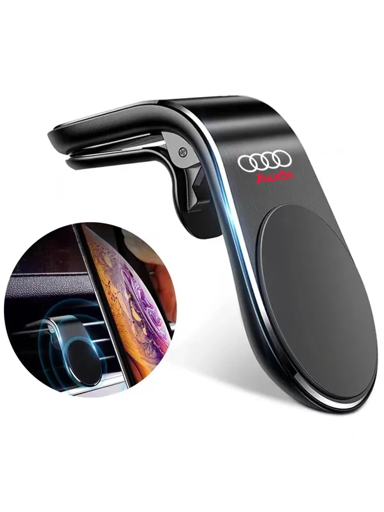 Auto-Handyhalterung mit Magnet-Emblem – Handy-Ständer für Audi A4 A3 A5 A6 A7 A8 Q3 Q5 Q7 Q8 B5 B6 B7 B8 B9 Q7 8P 8V 8L