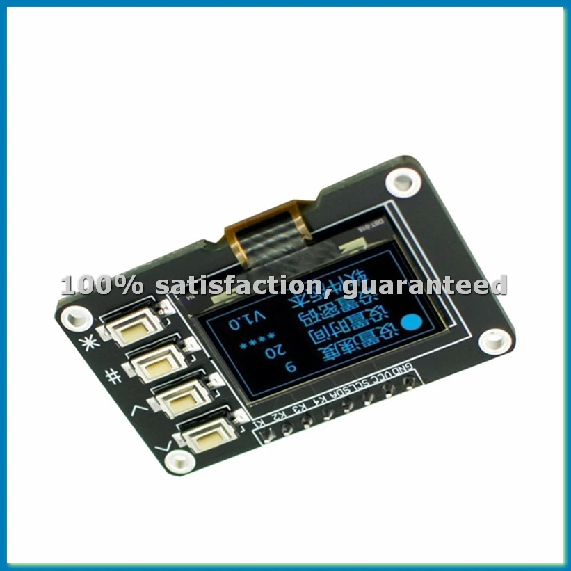 0.96-Inch OLED Display Screen Blue 12864 Screen Module with Matrix 4 Key Interfaces Keyboard IIC SSD1315 Blue-ABFB