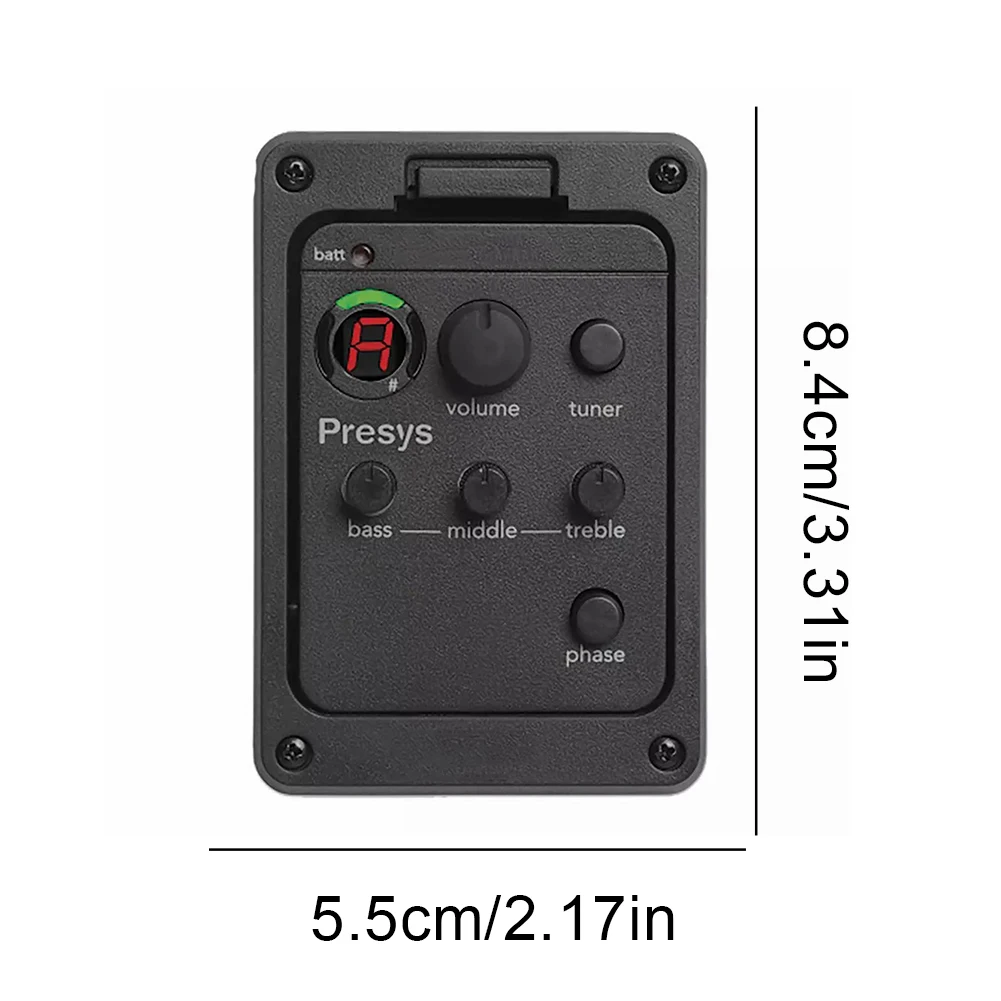 Pickup per chitarra acustica Equalizzatore per chitarra acustica Accordatore pickup alimentato a batteria Sintonizzatore digitale portatile Pickup Accessori per chitarra