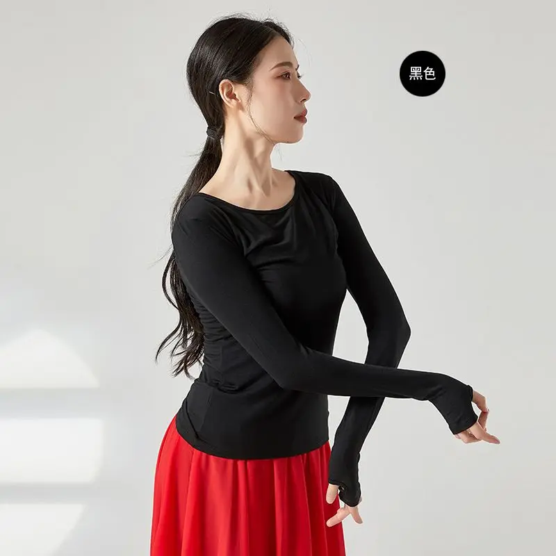 Trajes de danza moderna, ropa de entrenamiento de danza suelta para adultos, ropa de entrenamiento de Yoga superior para mujeres