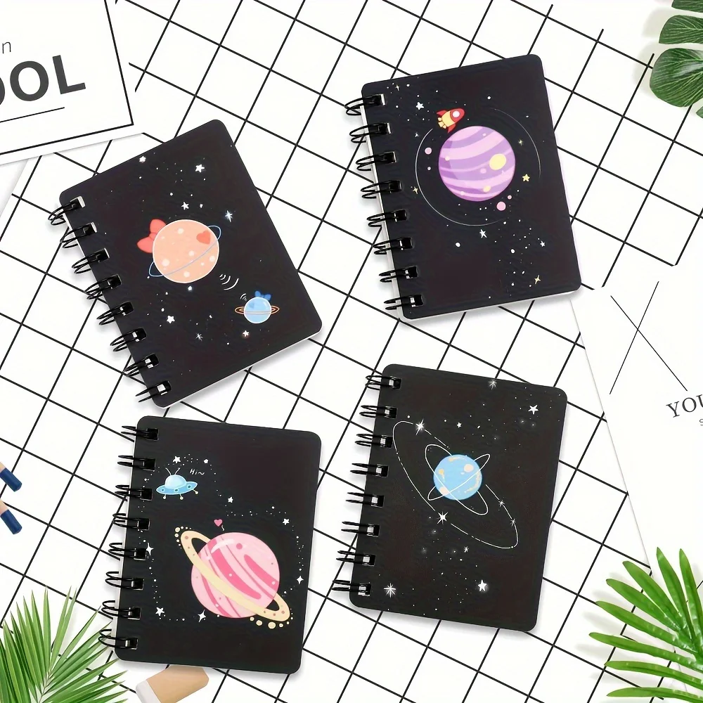 4Pcs/Set A7 Rollover Coil Book Student Portable Pocket Notepad Mini Notebook Portable Pocket Notebook for School Supplie