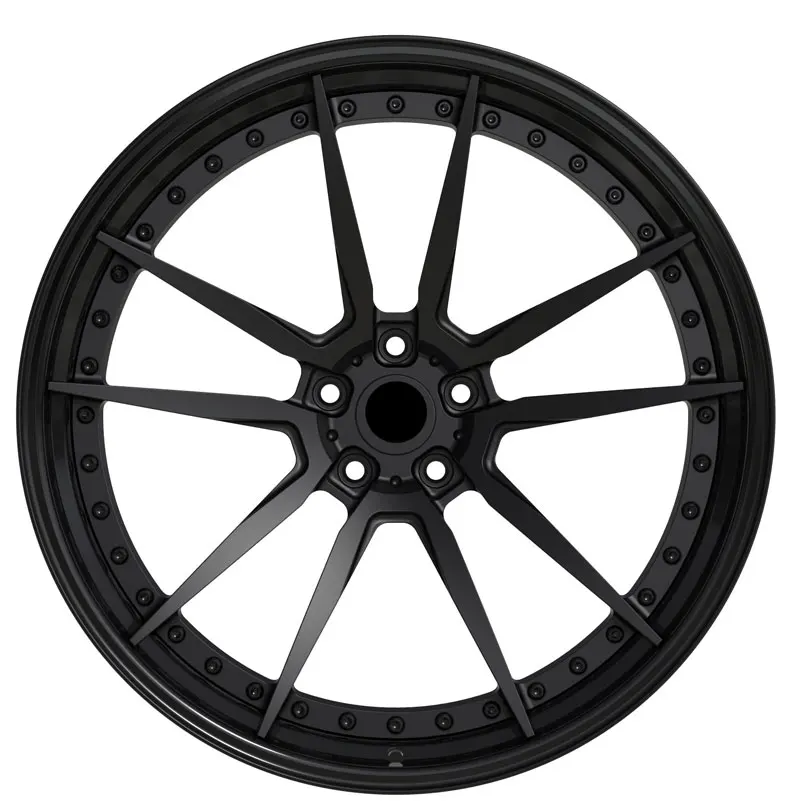 Matt Light Black 2-Piece Forged Wheels 5-Spoke With Black Bolts For BMW For Audi For Mercedes For Porsche