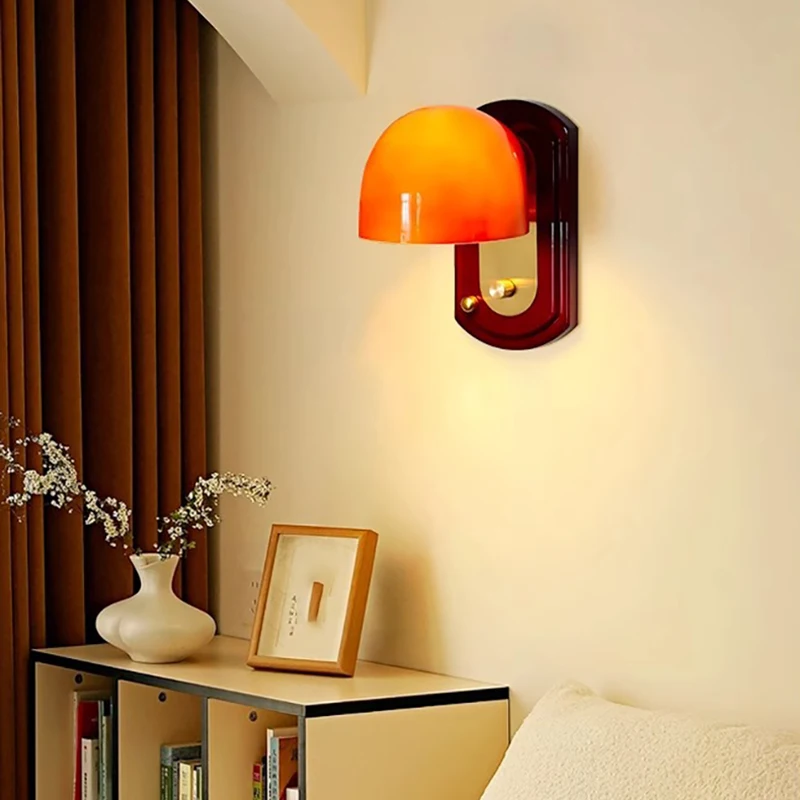 Lampes murales LED rétro vintage, lumière orange, rouge foncé, décoration intérieure, chambre à coucher, salon, escalier, restaurant, cuisine, lampe d'appoint
