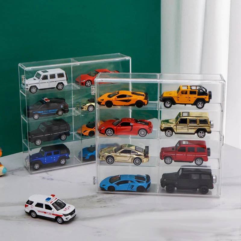 Model Car Display Box 1/64,1/24 Diorama Garage Carpark Acrylic Model Scene Toys Set Gifts For Children Collection(Without cars)