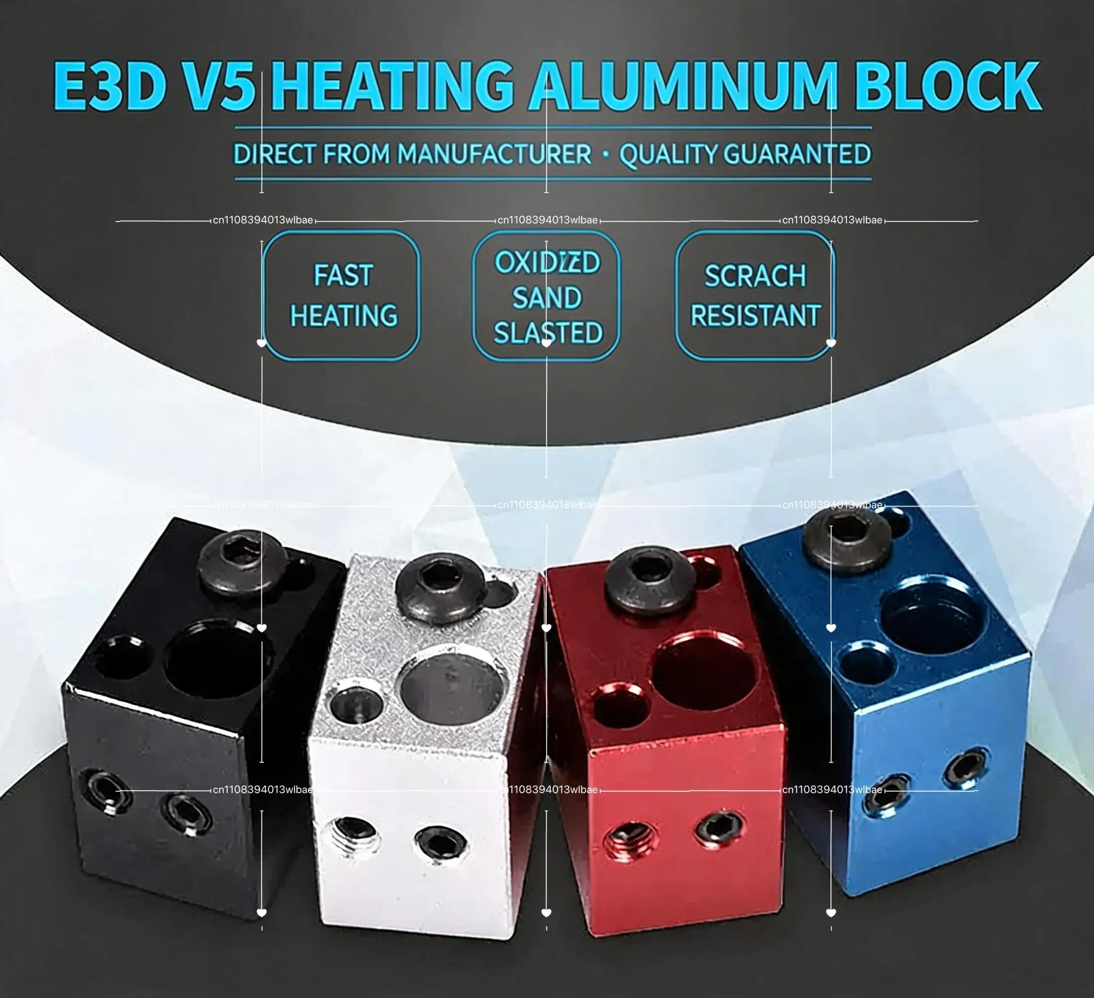 3D Printer Accessories BP6 Heating Aluminum Block, Upgrade Anycubic I3 Mega Chiron V5 Heating Block