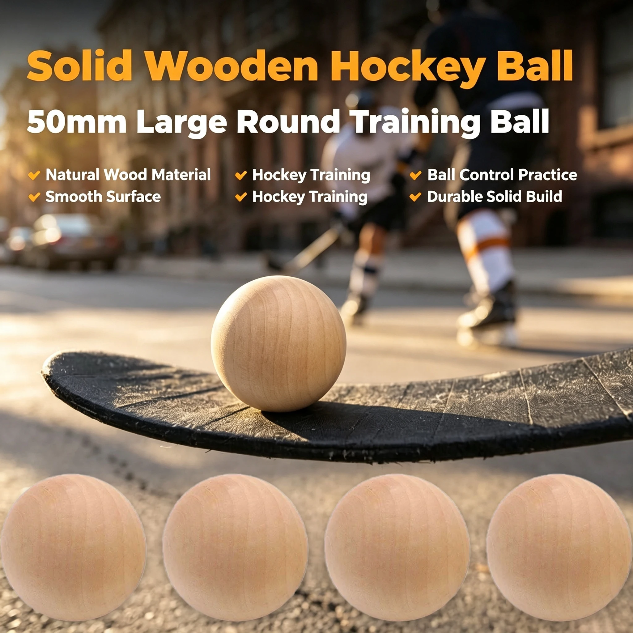 1/2/4/6/10PCS Ice Hockey Ball 50mm Hardwood Ice Hockey Puck Floorball Training Equipment Team Hockey Professional Training Ball