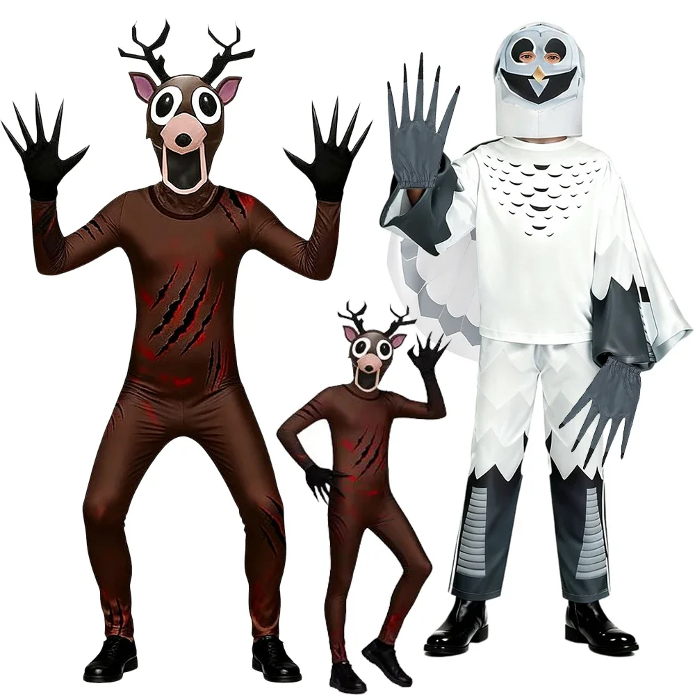 99 Nights In The Forest Deer Kids mascot Cosplay Costume Animal Deer Owl Cos Jumpsuit Halloween Party Costumes for adult childre