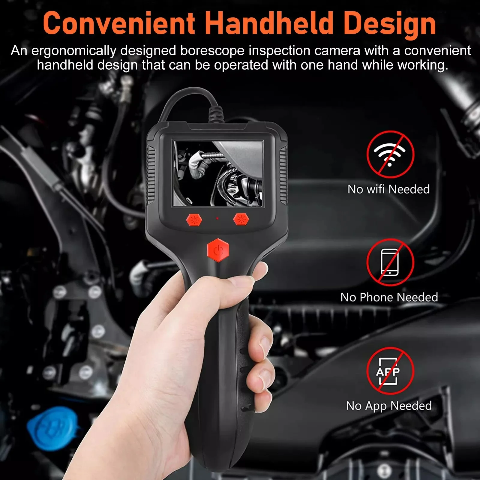 1080P HD LED يده المنظار الصناعي Borescope التفتيش ثعبان كاميرا جامدة كابل التفتيش كاميرا لخطوط أنابيب المجاري #5