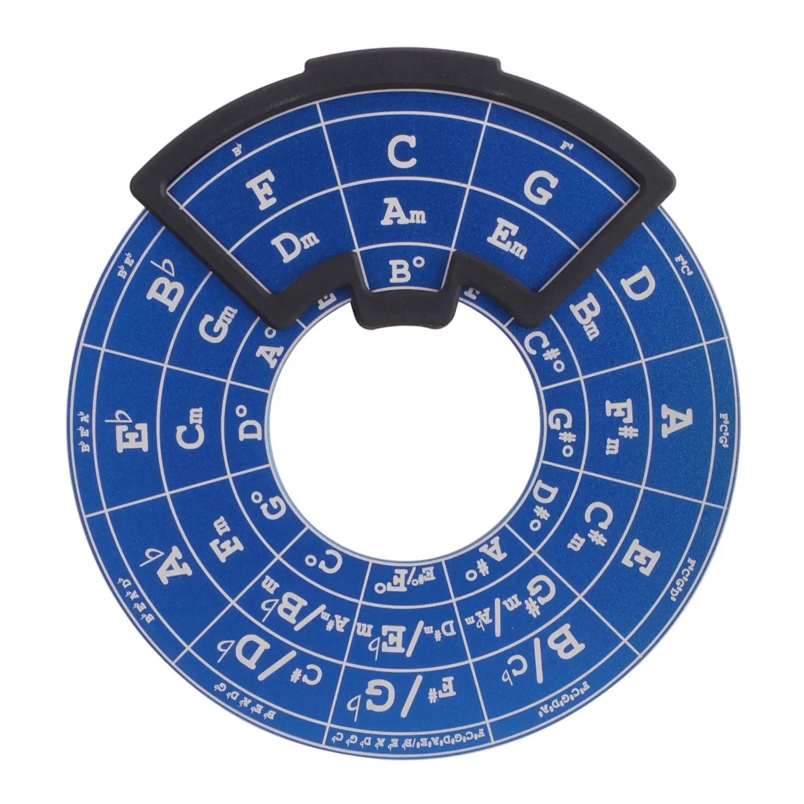 Draagbare muziektheorisieschijf met draagtas - Circle of Fifths Metal Tool met houten basis, akkoordtoonreferentie voor alle instrumenten