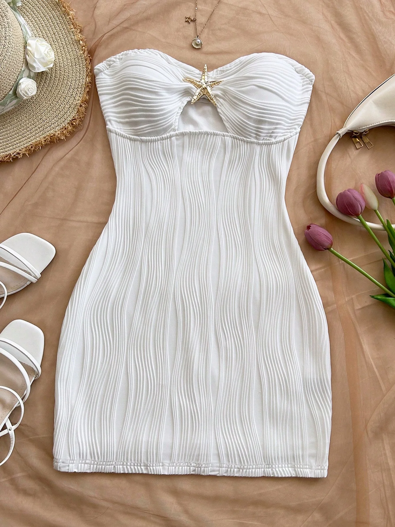 Strapless Slimming Body-Hugging Dress Sexy Pure Sensual Fashionable Elegant Women's Evening Gown