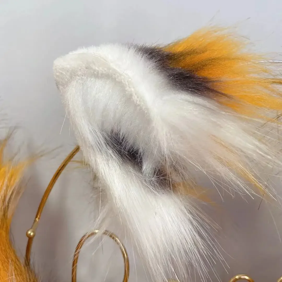 Simulierte Panda Requisiten Original Tier Ohren KC Biest Tier Schwanz Wolf Katze Fuchs Ohren Haar Hoop Für Weihnachten Halloween Cosplay Prop