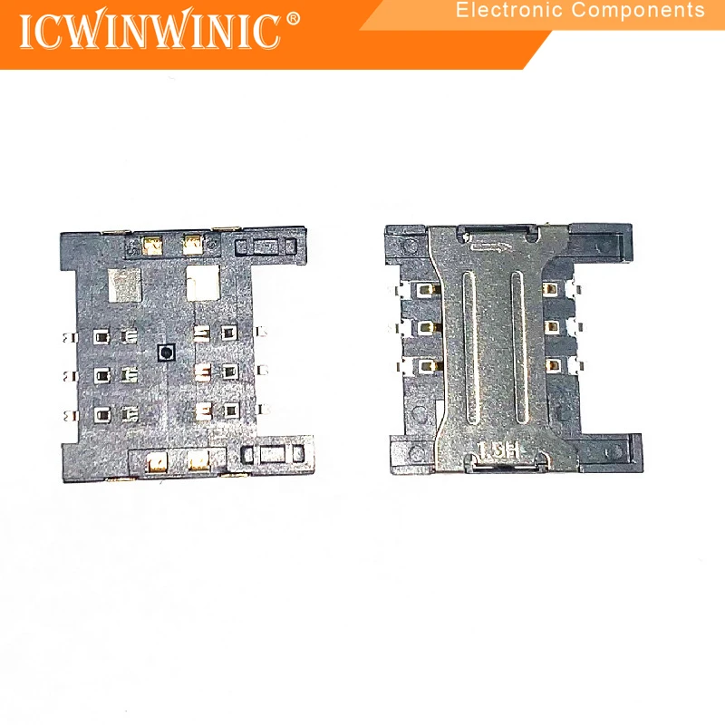 5piece Electronic components connector SIM card CF card holder series SIM-KLB-07-1.5H copper shell high temperature colloid