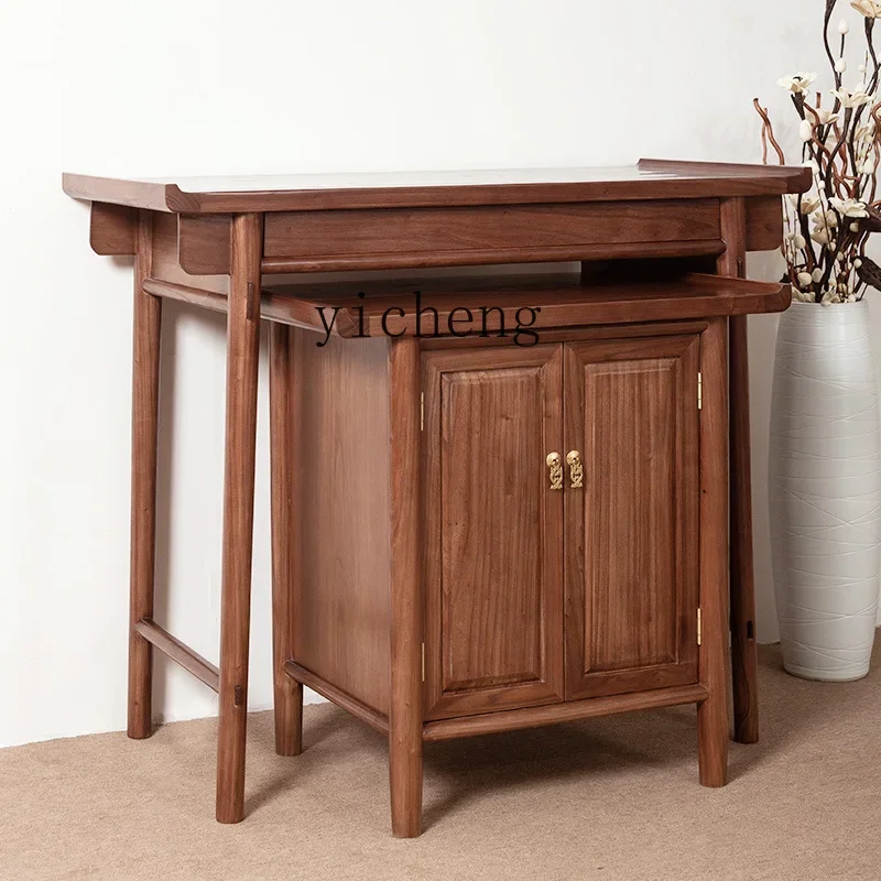 GZ-15 Solid Wood Altar Sets Of Cabinets Incense Burner Table Buddha Shrine Modern Minimalist Buddhist Table Buddha Cabinet